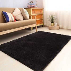 Zwarte Shaggy Tapijten voor Woonkamer Home Pluche Vloer Alfombra Fluffy Mats Kids Faux Bont Area Tapijt Silky Tapijten 210626