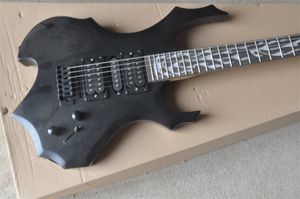 Guitarra eléctrica de seis cuerdas en forma de negro, nuestra tienda puede personalizar varias guitarras