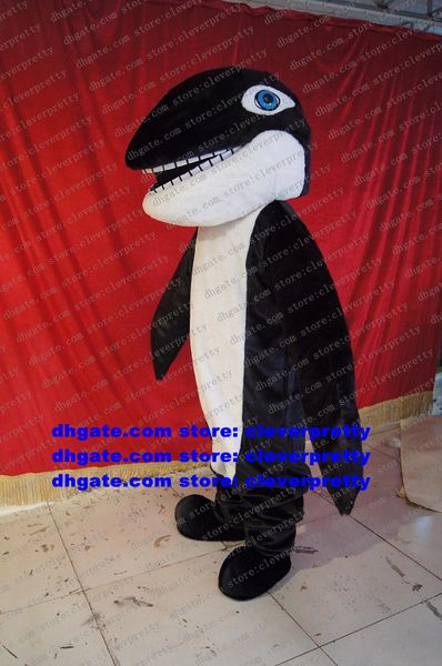 Costume de mascotte de baleine de requin noir cétacé dauphin marsouin delphinides personnage adulte campagne populaire cérémonie de clôture zx1609