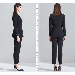 Black Châle Revers Pants combinaisons de pantalons pour femmes plus taille pour les dames sur mesure + pantalon pour le travail de travail de travail de travail