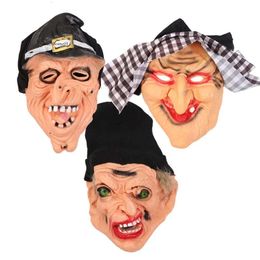 Zwarte sjaal Silicone Witch Mask Halloween Cosplay Party Horror Scary Devil Masks 0422