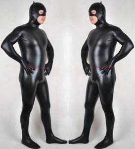 Black brillante lycra Catwoman Catwoman Catsuit Unisex Outfit Unisex Women Men Men Cat Talsuit Bodysuit Halloween Party Fanc7904394