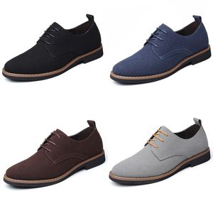 Chaussures noires Cuir Matte Business Taille Men Men Brown Brown Grey Grey Anti-Suede Trainers Outdoor Sports Sneakers 676 351