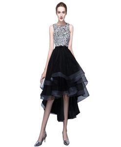 Black Short Front Long Back Party Robes Princess Vestido de Festa Elegant Prom Prom Party Robe Homecoming Robes2095267