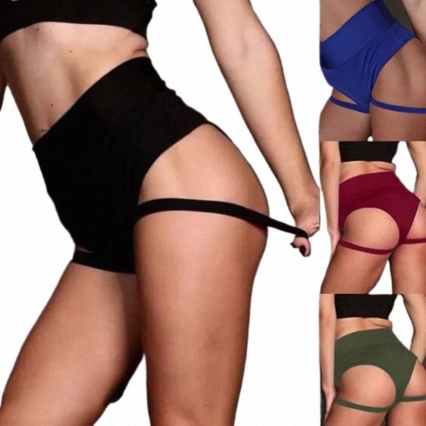 Pantalones cortos negros Tube Dance Summer Fitn Suspender Design Sexy Short Female Work Out Performance Women Club Short k2ox #