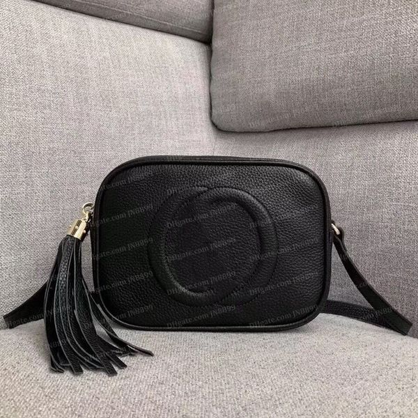 Sac à bandoulière noir sacs à main portefeuille sac à main femmes bandoulière Soho sac Disco frangé sacs de messager sac à main 22 cm bandoulière femme sacs à main avec sac à poussière original