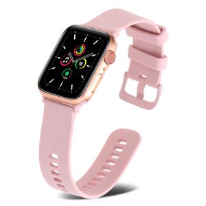 Zwarte siliconen banden voor Smart Apple Watch Band iwatch S7 Band Serie 1 tot 7 SE 38MM 40MM 45MM Universele Armband ontwerpers Horloges Wowen Bandjes smartwatch Designer UK