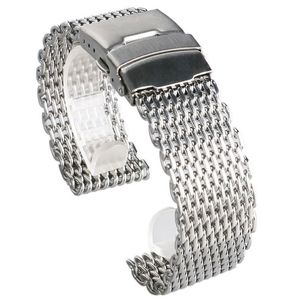 Noir Argent Or 18mm 20mm 22mm 24mm Bracelet de montre Maille Bracelet en acier inoxydable Bracelet Bracelet de remplacement Bracelet Spring Bars2375