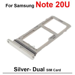 Or argent noir pour Samsung Galaxy Note 20 Ultra Note20U Double SIM Tray Carte Carte Pobite Prise de sous-plage Pièces de remplacement