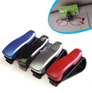 Noir/argent/rouge/bleu universel voiture accessoire pare-soleil lunettes de soleil lunettes carte porte-stylo Clip 50 Pcs/Lot livraison gratuite