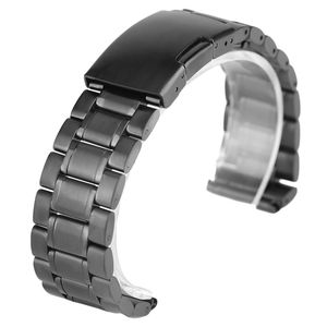 Noir/argent/or jaune 18mm/20mm/22mm bracelet de montre bracelet en acier inoxydable bracelet bracelet de remplacement barres à ressort