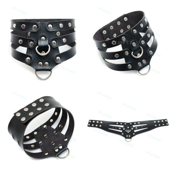 Bondage Black Slave Gothic Punk Cuello Collar Tachonado 3 Capas Remache Gargantilla Cadena Correa # R52