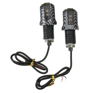 Luces de señal de giro negras/ahumadas, indicador de manillar LED para extremo de barra, motocicleta Universal