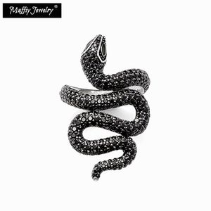 Bagues pavées de serpent noir, Style Glam, à la mode, bons bijoux pour femmes, cadeau en argent Sterling 925, Super offres