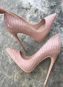 Chaussures en peau de serpent noire Femmes Talons minces Points Toes 10 cm Sexy Shallowmouthred Black Patent Leather Shoes Boots S5553368