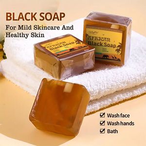 Savon noir éclaircissant le visage savon africain pour la peau noire magique Anti Taches visage bain blanchissant nourrir propre traitement de l'acné