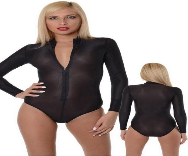 Traje de catsuit corto de seda de spandex negro Traje de cuerpo de mujer sexy Disfraces con cremallera frontal Fiesta de Halloween Disfraces Cosplay Bodys8537908