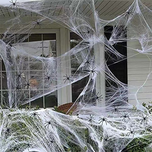 Simulación de araña negra Decoraciones de la fiesta de la barra de la web del juguete del juguete embrujado