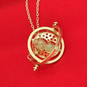 Bijoux TV, horloge de sable, pendentif, collier doré, retourneur de temps, bijoux de film, cadeau pour enfants