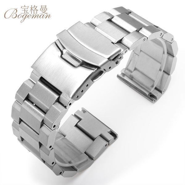 Bracelets de montre en acier inoxydable noir, 18mm 20mm 22mm 24mm, en métal massif, accessoires pour hommes + outil + livraison gratuite