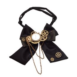 Black Steampunk-vlinderdas Vintage Victorian Heren Punk Gear Cravat