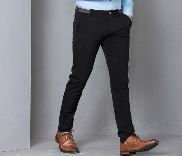 Pantalones de vestir ajustados elásticos negros para hombre, traje Formal para fiesta y oficina, pantalón tipo lápiz, pantalones informales ajustados de negocios para hombre 4674423