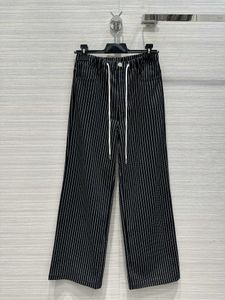 Black Striped 2024 Nouveau pantalon pour femmes de créateur de mode printemps / été