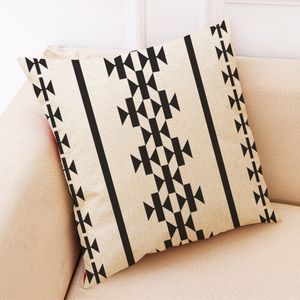 Housse de coussin à rayures noires, taie d'oreiller géométrique à fleurs ondulées, imprimée, pour chambre à coucher, bureau, décoration de la maison, 45x45CM, DH0388