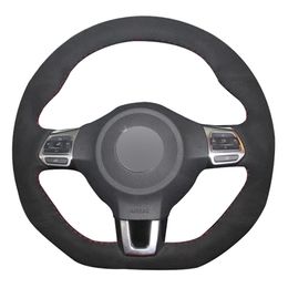 Ante negro DIY protector para volante de coche para Volkswagen Golf 6 GTI MK6 VW Polo GTI Scirocco R Passat CC r-line 2009-2016176T
