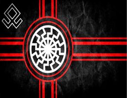 Drapeau de soleil noir kolovrat symbole slave roue de soleil svarog drapeau de solstice 3x5ft 90x150cm drapeau personnalisé décoration en polyester décoration6720558