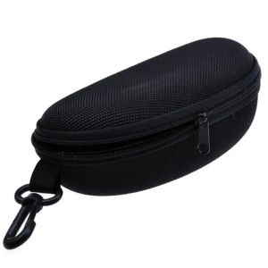 Zwarte zonnebrilbeveiligingsdoos Eyewear Cases Oxford Doek Zwarte kleur Zip -bril Case Optionele doek