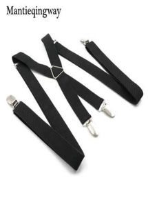 Tirantes negros para hombre, 4 clips, correa de Color sólido, tirantes delgados ajustables, cinturón para mujer Strap9657422