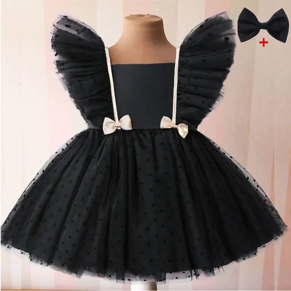Black Swan Ruffles Robes de fête de soirée pour les filles pour enfants Élégants enfants Cérémonie Costume de princesse formelle Vestidos 240407