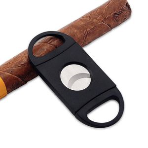 Black Table Top Plastic Double Blade Cigar Cutter For Cigar Accessories