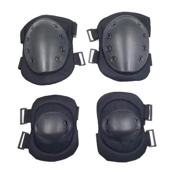 Black Tactical Combat Protective Protective Elbow Protector Pad Set Gear Sports Military Elbow Gnee Pads pour adulte 231227