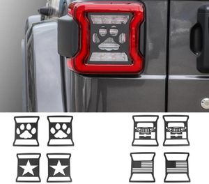 Couvercle de feu arrière noir, décoration en fer, matériau pour Jeep Wrangler JL JK à partir de 2018, accessoires d'intérieur automobile, 8311949