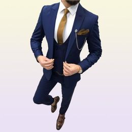 Tuxedos noirs Tuxedos Royal Blue Men Costumes APPEL PAPIEU PEPT MEDIAL MAIS MEDIAL SLIM FIT MALES SUITS PANTAL PANT