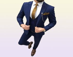 Tuxedos noirs Tuxedos Royal Blue Men Costumes APPEL PEPPEL PEPELLEMENT MEDIAL MEDIAL MEDIAL SIM FIT MAL MALES PANTAL PANT