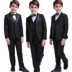 Black Toddler Boys Suit Wedding Formal Children Suit Tuxedo Robe Party Parier Bagueur 3-12 ans