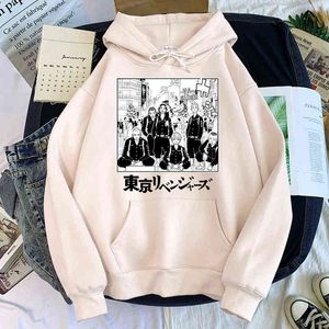 Noir Tokyo Revengers Anime Sweat Polaire Automne Hommes Vêtements Survêtement Chaud Homme Casual Hoodie Lâche Surdimensionné Streetwear H1227