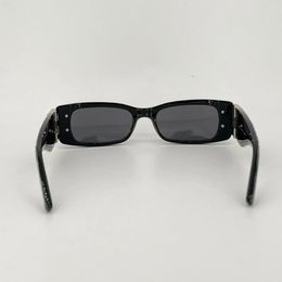 Gafas de sol rectangulares superiores negras Piedras Gafas de sol de diseñador para mujer Lentes pequeñas de lujo Gafas de lujo