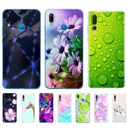 Pour Huawei P20 Lite Pro coque en silicone pour téléphone portable HUAWEI couverture arrière protection fleur chat licorne fille