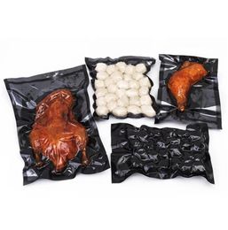 Zwart transparant vacuüm voedselverpakkingszakken verzegeld plastic nylon compressie transparant voor gedroogd fruit snoep6757458
