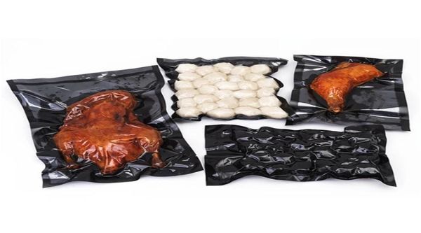 Sacs d'emballage d'aliments à vide transparent noir