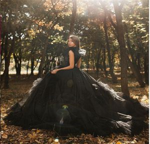 Zwarte tule prom -jurk met afneembare overskirt avond aan dressing prom jurk formele avondjurken Vestidos de festa4563685