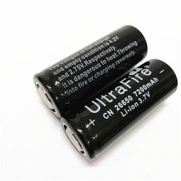 El color de la batería de litio recargable 26650 7200mAh 3.7V tiene negro y rojo Se usa para la batería de la linterna T6