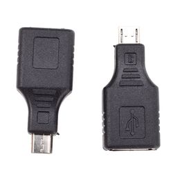 Zwarte USB 2.0 Type A Female naar Micro B 5 Pin Male Plug OTG Host Adapter Converter Connector