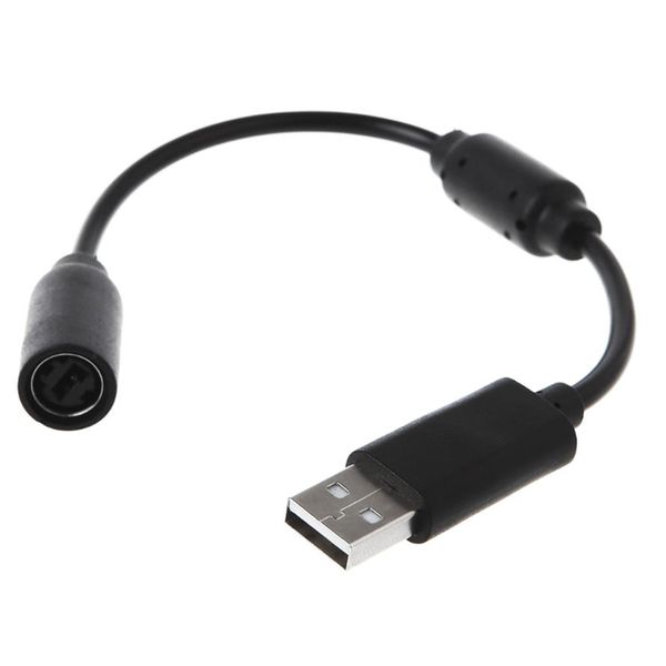 Reemplazo del cable del adaptador del cable USB Breakaway negro para Xbox 360 Cables de extensión del controlador del juego con cable Wire241L