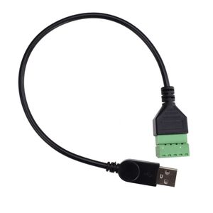 Zwarte USB -kabels USB 2.0 Een mannelijke tot 5 pin/manier vrouwelijke boutschroef schild terminals pluggable type adapterkabel kabel