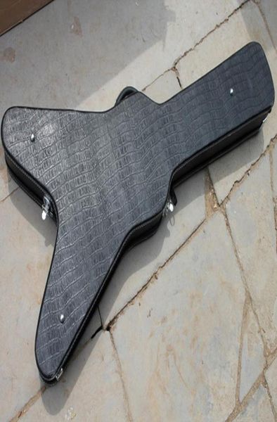 Estuche rígido para guitarra eléctrica en forma de V, color negro, tamaño, logotipo, color, se puede personalizar según sea necesario5521201